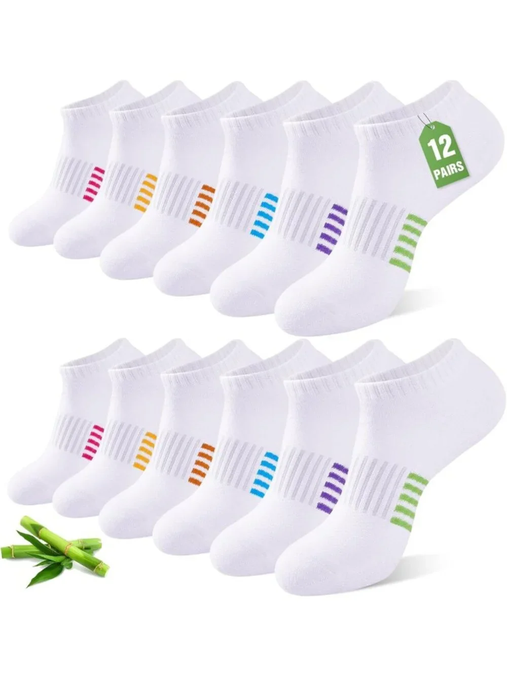 Bamboo Viscose Ankle Socks for Women, 6/12 Pairs Low Cut Comfort & Breathability